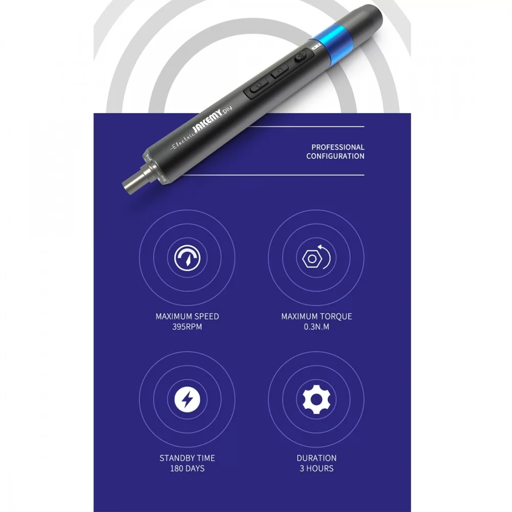 Picture of JAKEMY JM-Y03 Plus 43 in 1 Household Portable Mini Cordless Precision Rechargeable Electric Screwdriver Set